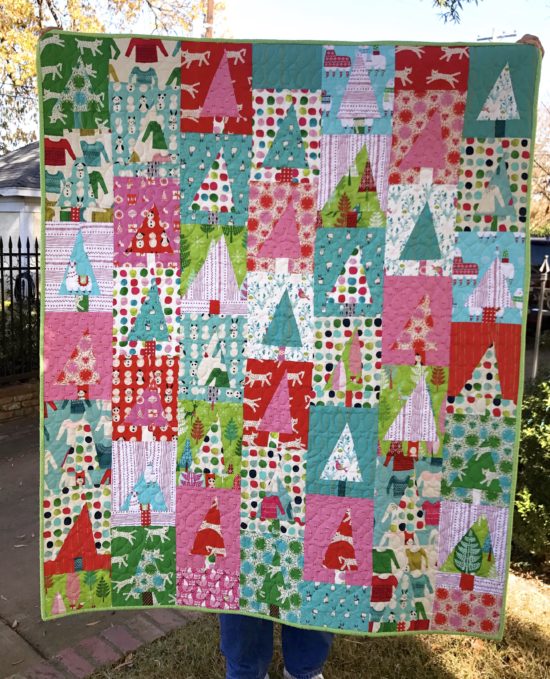 FINISHED Modern Christmas Tree Quilt RosieJanes   FullSizeRender 45 550x679 